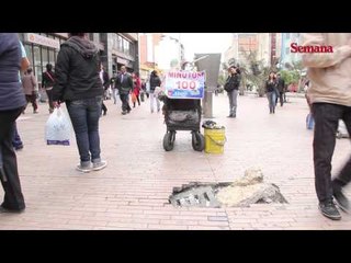 Las alcantarillas que siguen abiertas en el centro de Bogotá