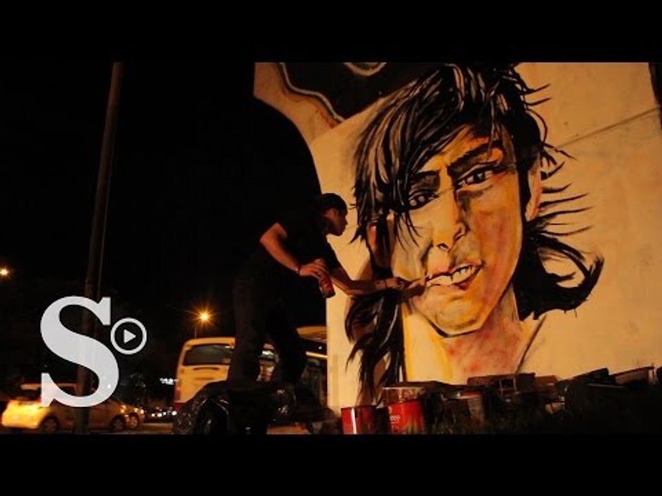 Un grafiti que conmemora los cinco años de la muerte de Diego Felipe Becerra