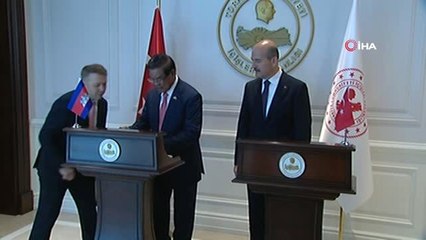 İçişleri Bakanı Soylu, Kamboçya Başbakan Yardımcısı ve İçişleri Bakanı Samdech Krolahom Sar Kheng'i...