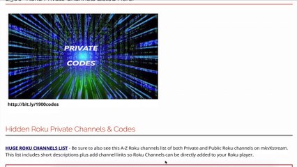 1900 Roku Private Channel Codes