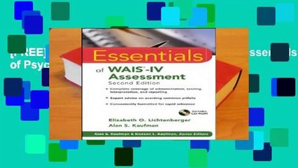 [FREE] Essentials of WAIS-IV Assessment (Essentials of Psychological Assessment)