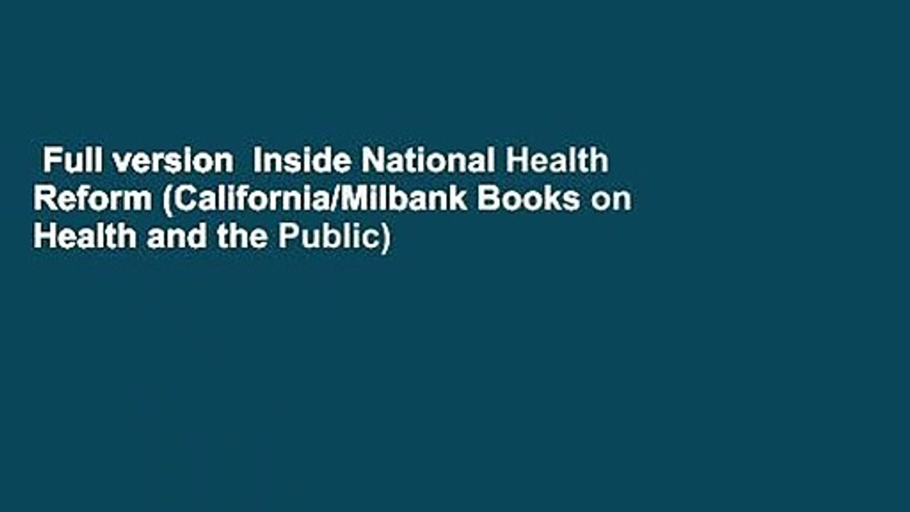 Full version  Inside National Health Reform (Ca...