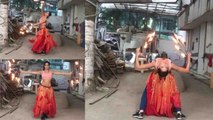 Nora Fatehi dances with fire on Saki Saki song; Watch Video | FilmiBeat