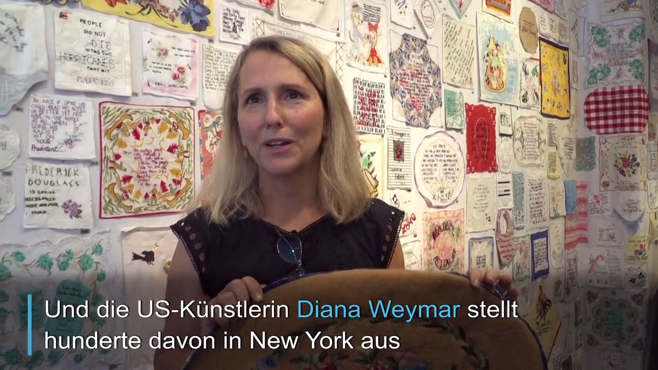 Sticken gegen den Präsidenten: Künstlerin verewigt Trump-Zitate