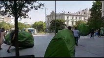 Los acampados en el Paseo del Prado se trasladan al Palacio de Cibeles