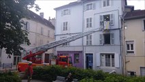 Intervention des pompiers rue Vallière à Lons-le-Saunier