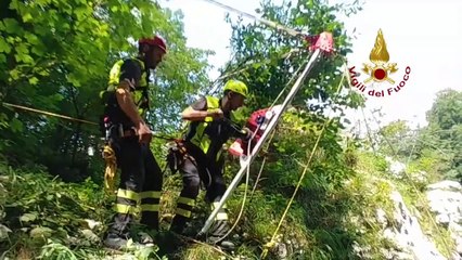 Vito D'Asio (PN) - Entra nella forra e rimane bloccata salvata dai Vigili del Fuoco (31.07.19)