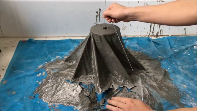 CREATIVE IDEAS of CEMENT - Flower pot making - Cool craft with cement