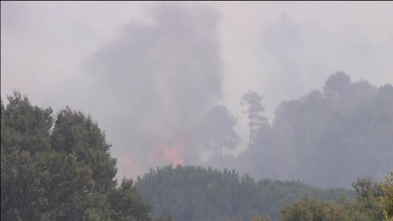 El calor y el viento complican las labores de extinción del incendio de Barchín del Hoyo