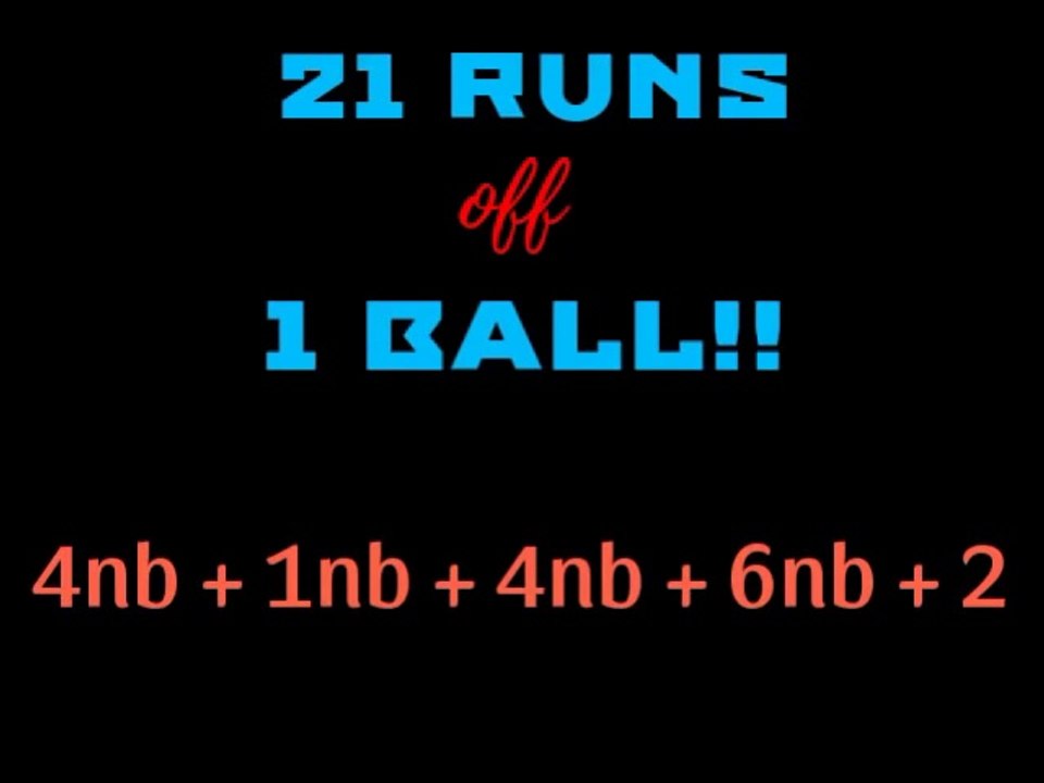 21 Runs off 1 Ball scored in a very famous ODI - South Africa vs Australia World Record Match 2006