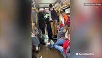 Flooded bus just keeps going