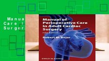 Manual of Perioperative Care in Adult Cardiac Surgery  For Kindle