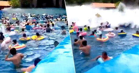 Une piscine à vague se dérègle et crée un mini tsunami