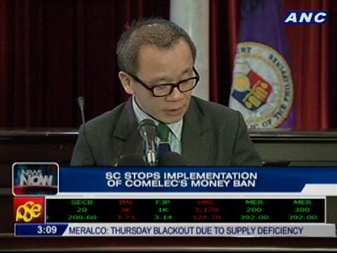 SC stops implementation of Comelec's money ban