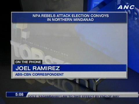 NPA rebels attack election convoys in Northern Mindanao