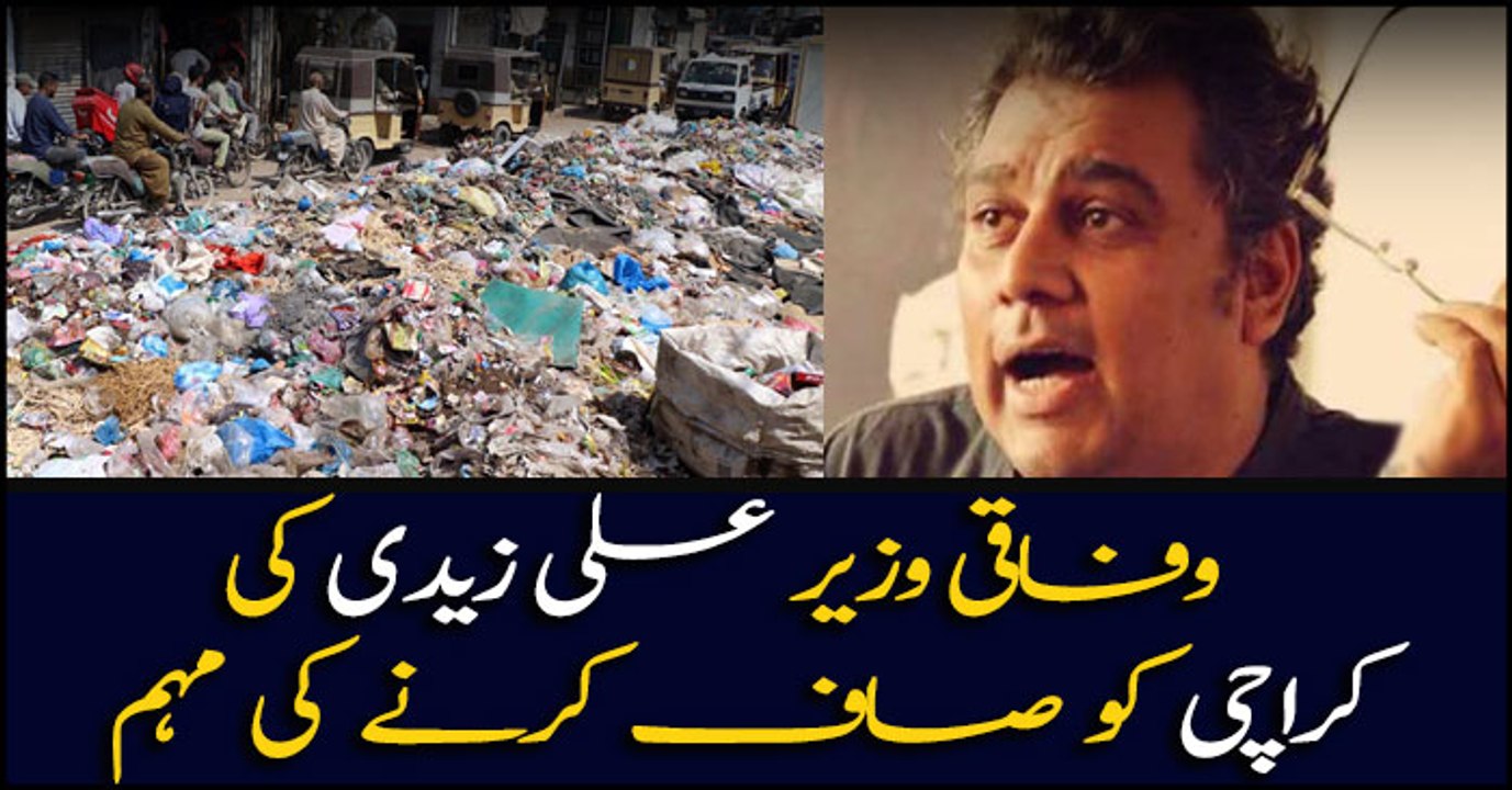 Federal Minister Ali Zaidi starts cleaning campaign in Karachi