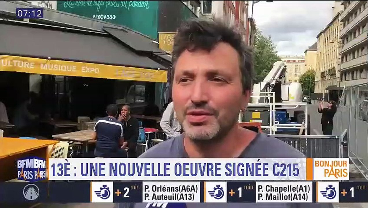 BFM Paris - Paris_ une nouvelle oeuvre signée C215 sur un immeuble du 13e arrondissement