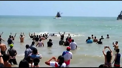 Wal zurück ins Meer bugsiert