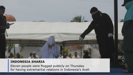 11 people whipped publicly for extramarital relations in Indonesia's Aceh