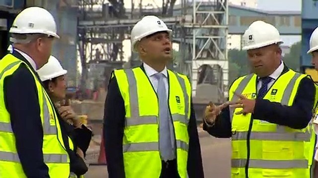 Sajid Javid and Priti Patel visit Tilbury Docks
