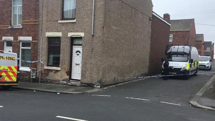 Police in Blackhall Colliery at the scene of a murder probe
