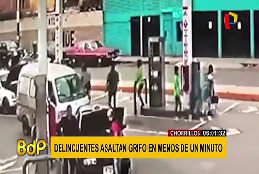 Chorrillos: delincuentes armados asaltan grifo en menos de un minuto