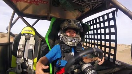 Kid Soars Across Canal in Buggy