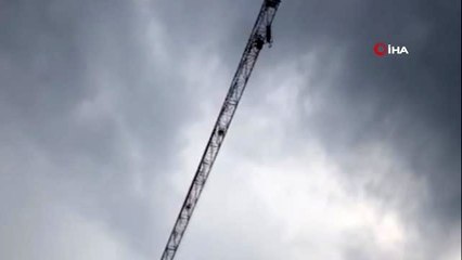 Maaşını alamayınca 49 metrelik vince çıkıp intihara kalkıştı