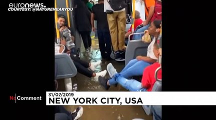 آب‌گرفتگی خیابان‌ها در جزیره استیتن نیویورک