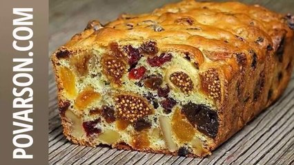 Кекс Мазурка с сухофруктами и орехами - простой рецепт