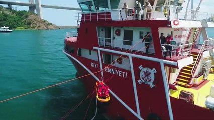 İstanbul Boğazı'nda nefes kesen kurtarma tatbikatı havadan görüntülendi