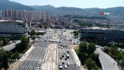 Kent Meydanı'na yapılan akıllı kavşak havadan görüntülendi