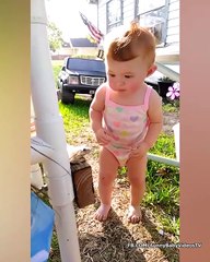.Baby's First Meeting With Animals - Funny Baby Outdoor