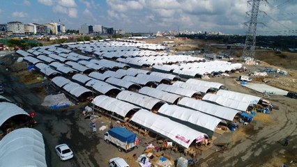 Sultangazi'deki dev kurban alanı havadan görüntülendi