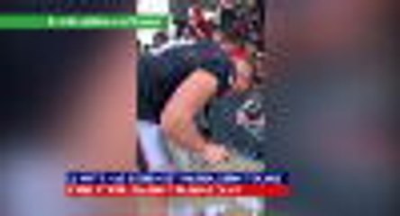 JJ Watt trades shoes and gloves for military jacket