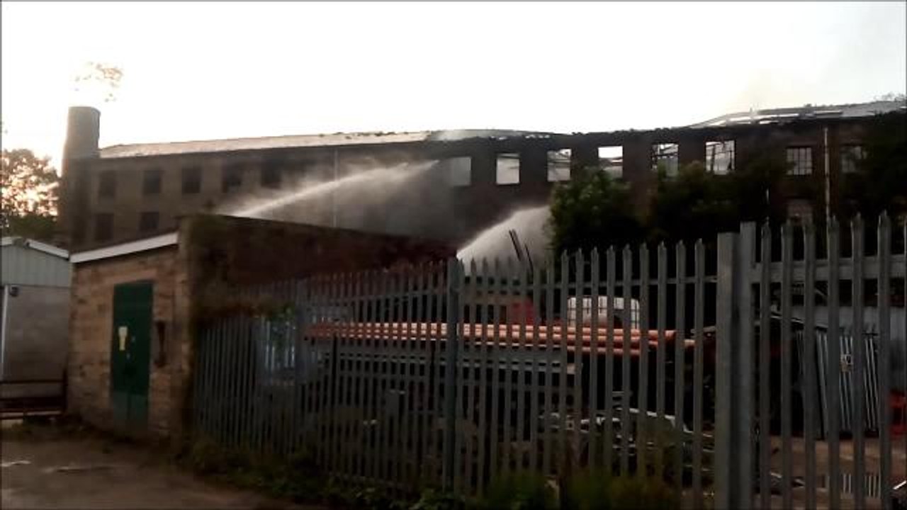 The old Walkley Clogs mill fire in Mytholmroyd