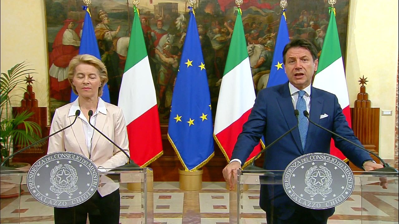 Roma - Conte incontra Ursula von der Leyen (02....