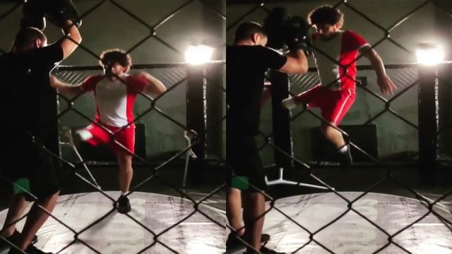 Ampute Milli Takımı'nın yıldız ismi Barış Telli'den dövüş kafesi videosu