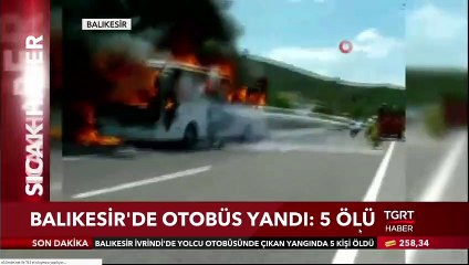 Balıkesir Gökçeyazı'da Yolcu Otobüsü Alev Alev Yandı