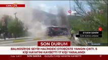 Balıkesir'de seyir halindeki otobüste yangın