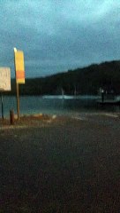 Jet Ski Slides Along Car Park