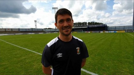 Glentoran coach Declan Lynch is delighted as his team secures the SuperCupNI Minor Section title