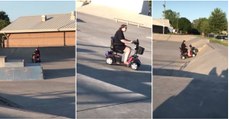 Ideia (pouco) brilhante: Andar com uma scooter de mobilidade num parque radical