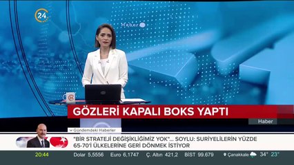 Gözleri kapalı boks yaptı