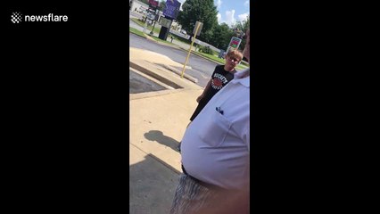 Black Trump supporter gets into a heated debate with older white liberal