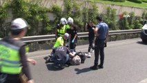 15 Temmuz Şehitler Köprüsü girişinde motosiklet kazası