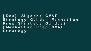[Doc] Algebra GMAT Strategy Guide (Manhattan Prep Strategy Guides) (Manhattan Prep GMAT Strategy