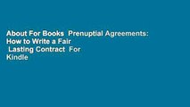 About For Books  Prenuptial Agreements: How to Write a Fair   Lasting Contract  For Kindle