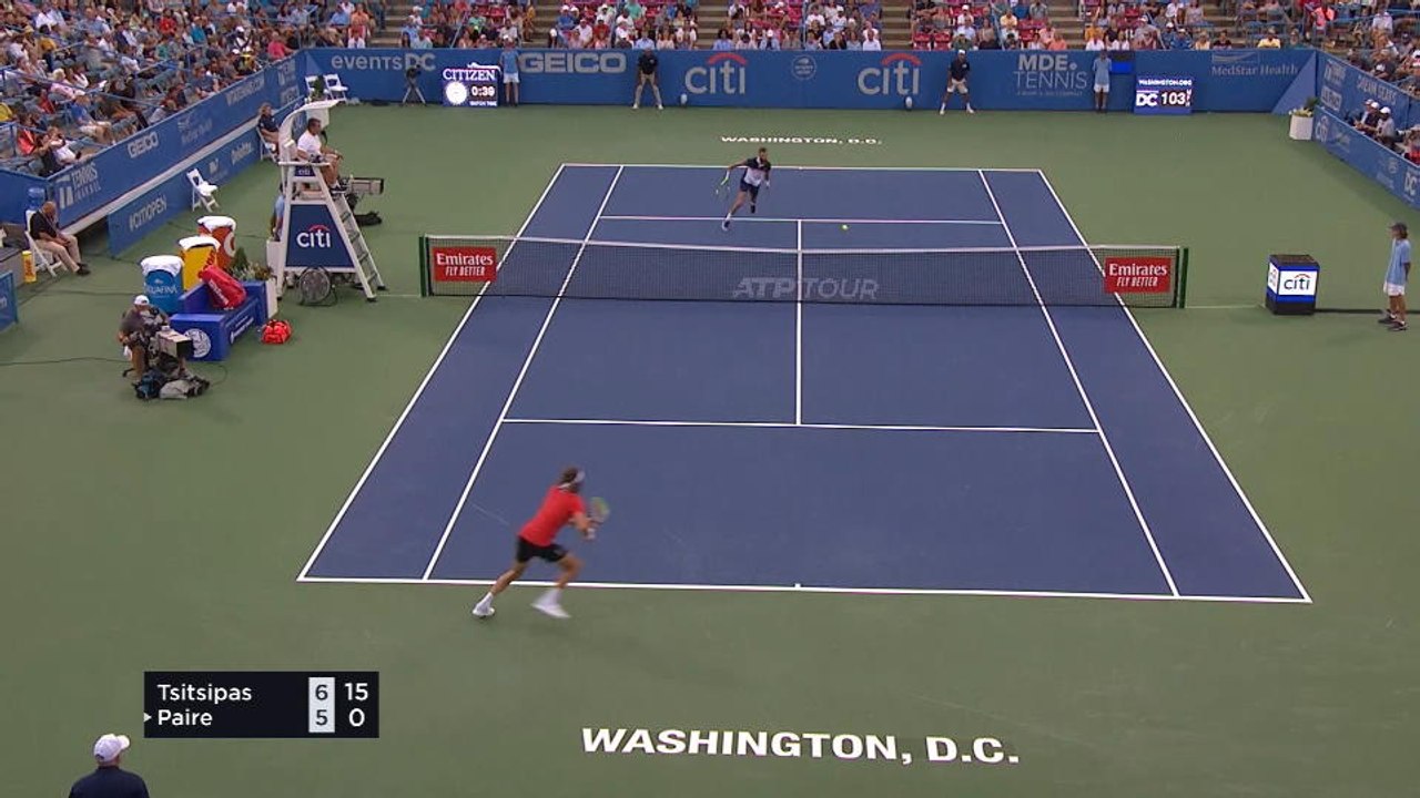 Tsitsipas bt Paire (7-5 6-0)