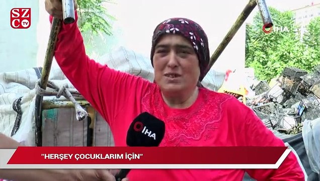 “Her şey çocuklarım için” dedi, parasını çöpten kazanmaya başladı